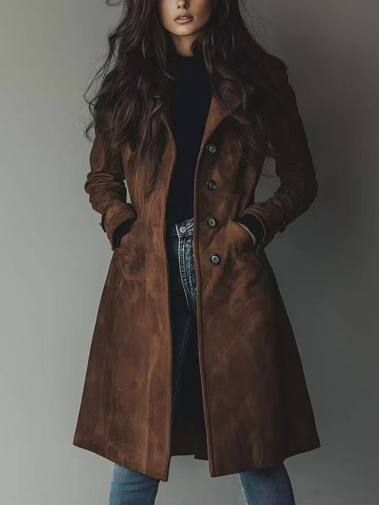 H3097 Leather trench coat