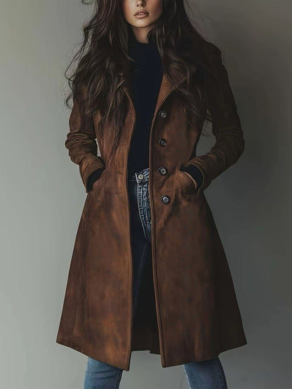 H3115 Leather trench coat
