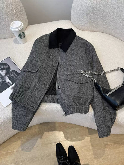 H3124 Korean style hoodie jacket