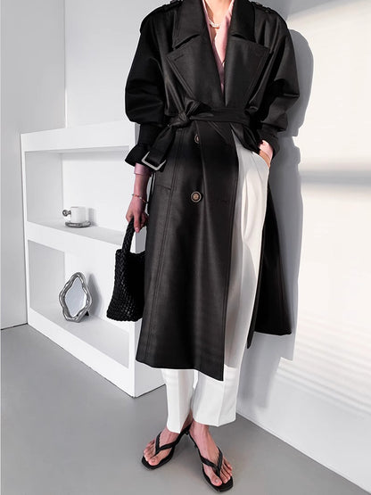 H3154 Textured trench coat
