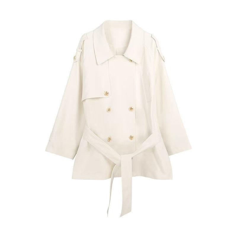 H3159 Textured trench coat