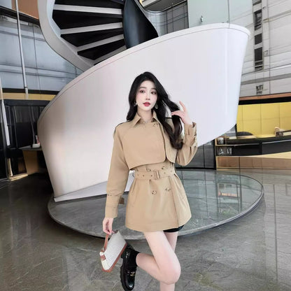 H3161 Textured trench coat
