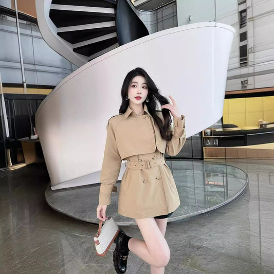 H3162 Textured trench coat