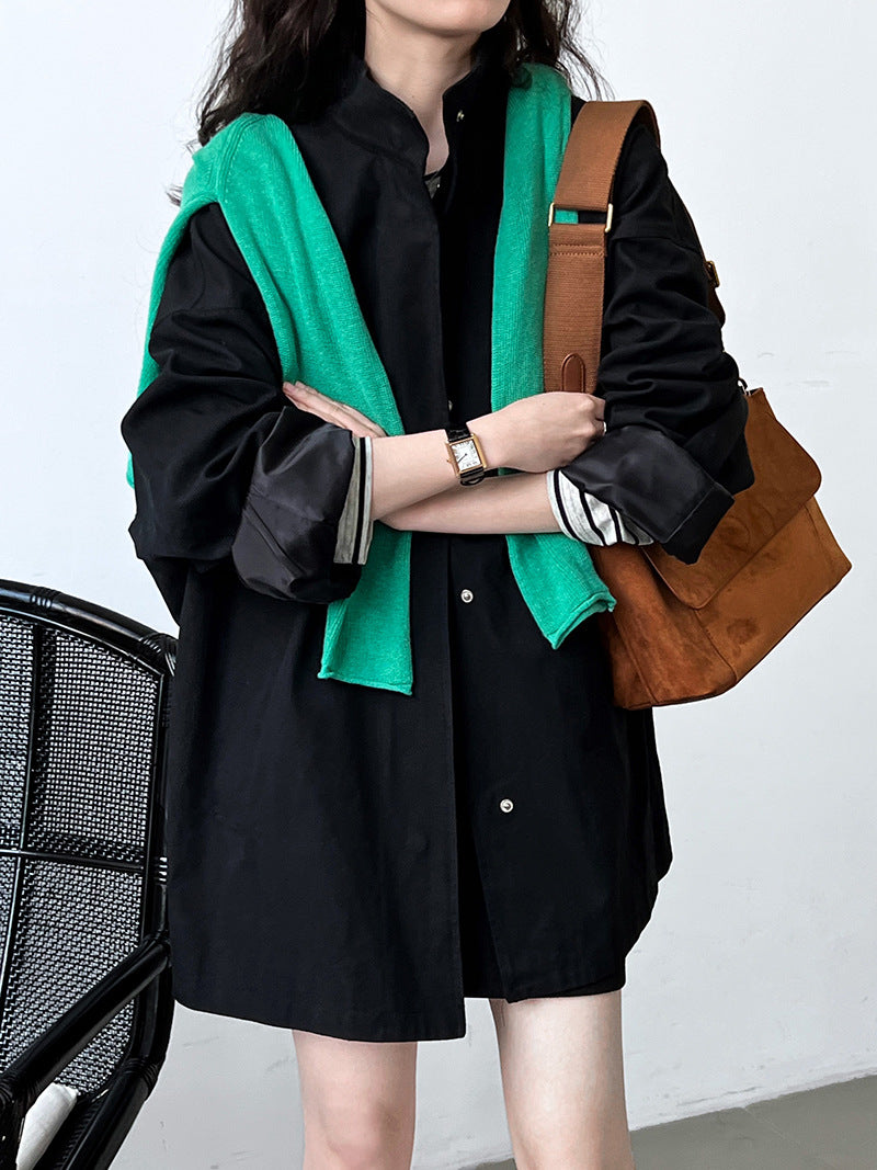 H3166 Textured trench coat