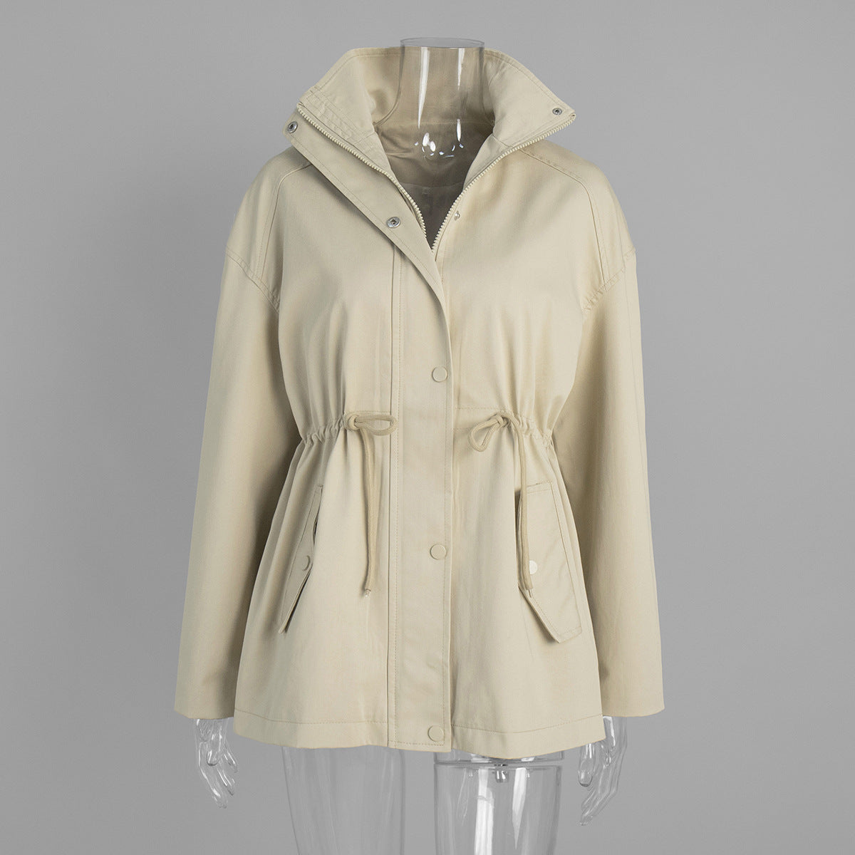 H3283 pure cotton trench coat jacket