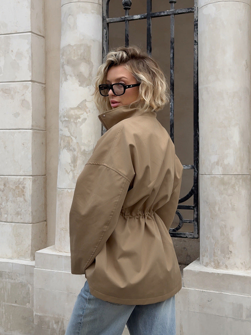 H3285 pure cotton trench coat jacket