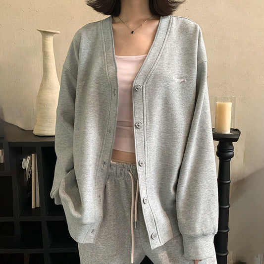 H3297 Loose-fitting sweatshirt jacket