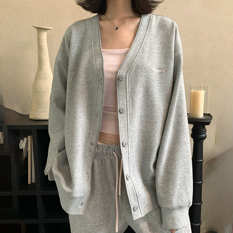 H3296 Loose-fitting sweatshirt jacket