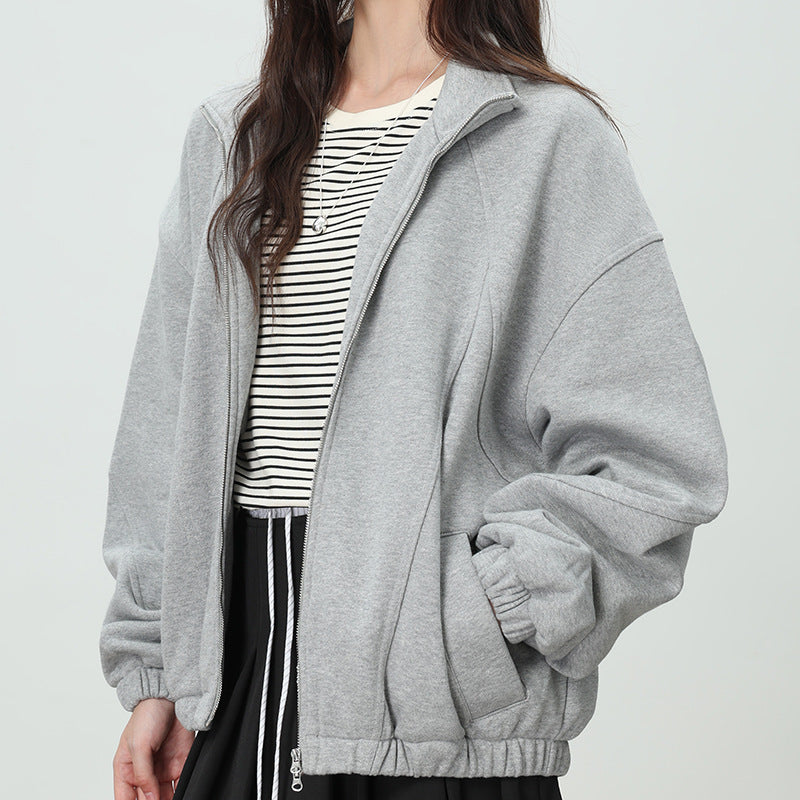 H3296 Loose-fitting sweatshirt jacket