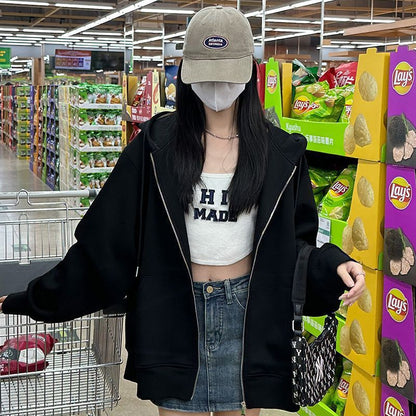 H3306 Loose-fitting sweatshirt jacket