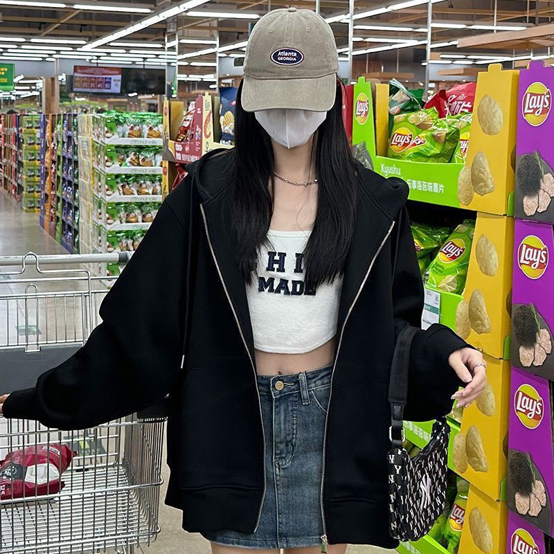 H3305 Loose-fitting sweatshirt jacket