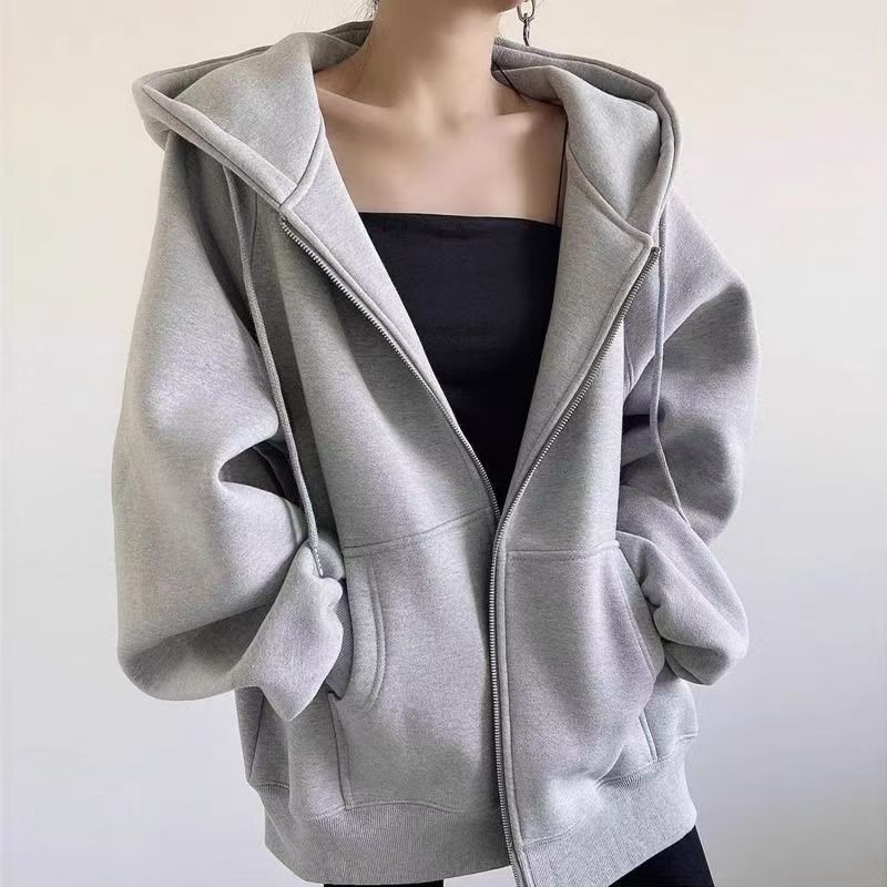 H3309 Loose-fitting sweatshirt jacket