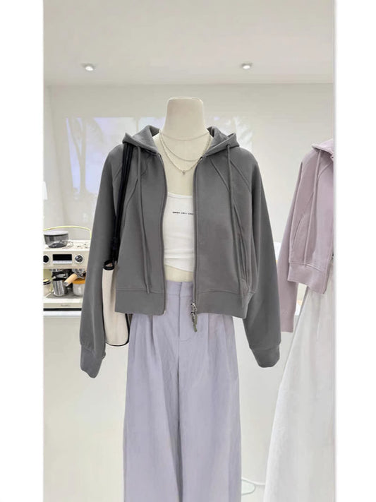 H3312 Loose-fitting sweatshirt jacket
