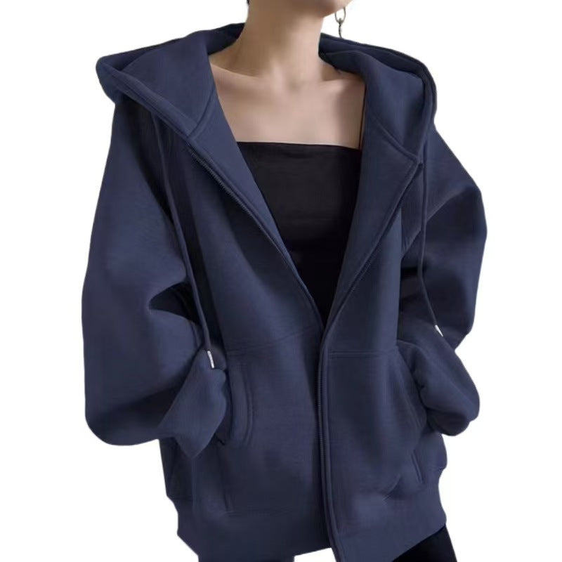 H3361 Loose-fitting sweatshirt jacket