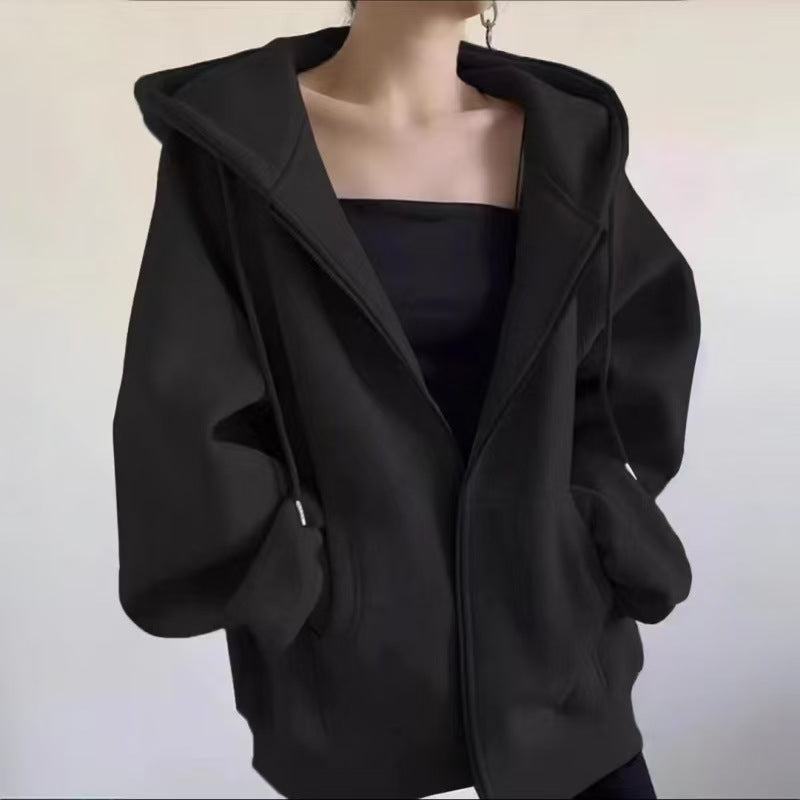 H3357 Loose-fitting sweatshirt jacket