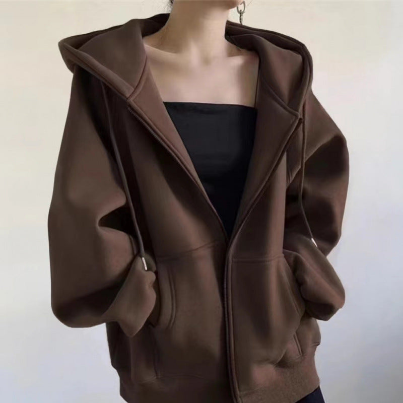 H3357 Loose-fitting sweatshirt jacket