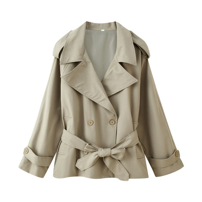 H3509 Suit collar trench coat