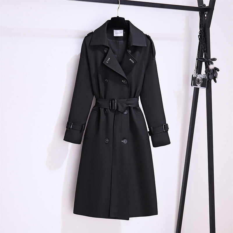 H3513 Suit collar trench coat