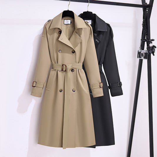 H3513 Suit collar trench coat