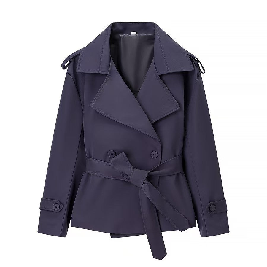 H3517 Suit collar trench coat