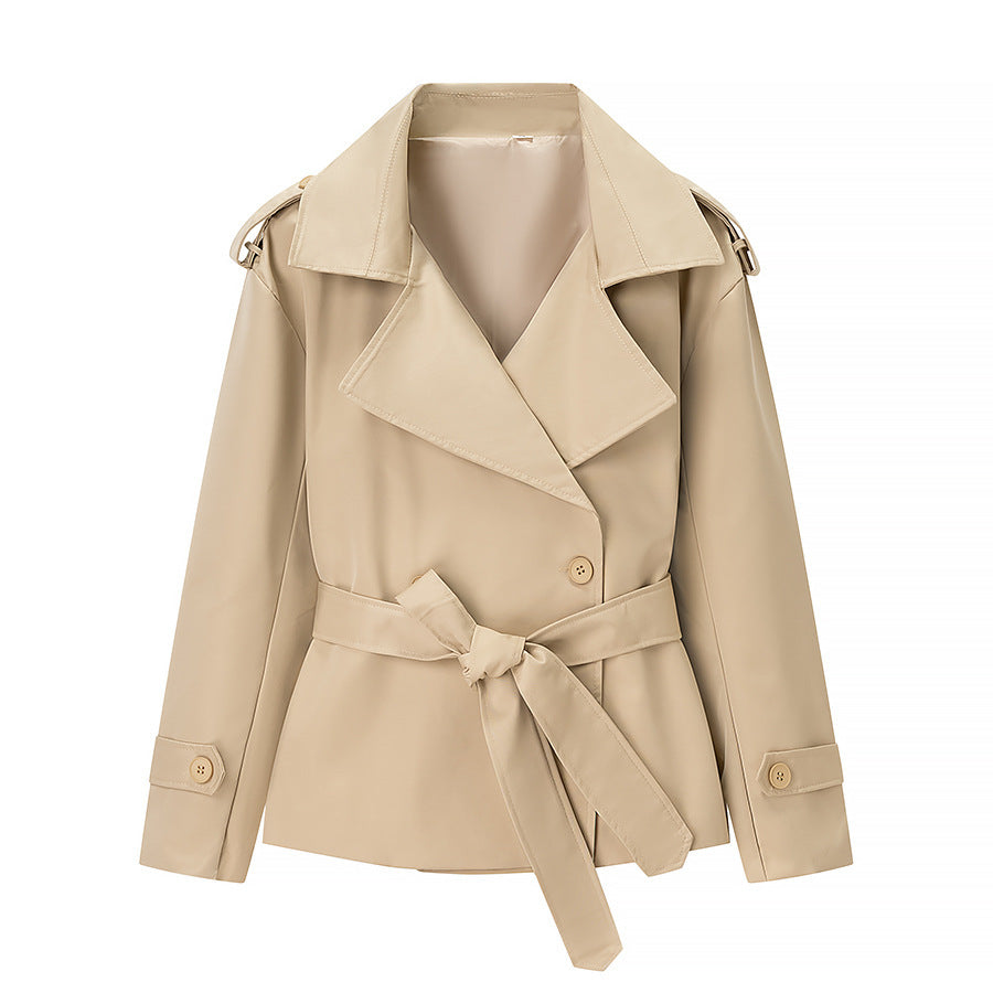 H3519 Suit collar trench coat