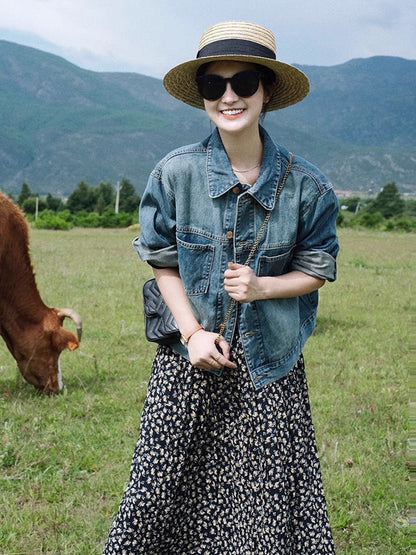 H3609 Women's denim jacket