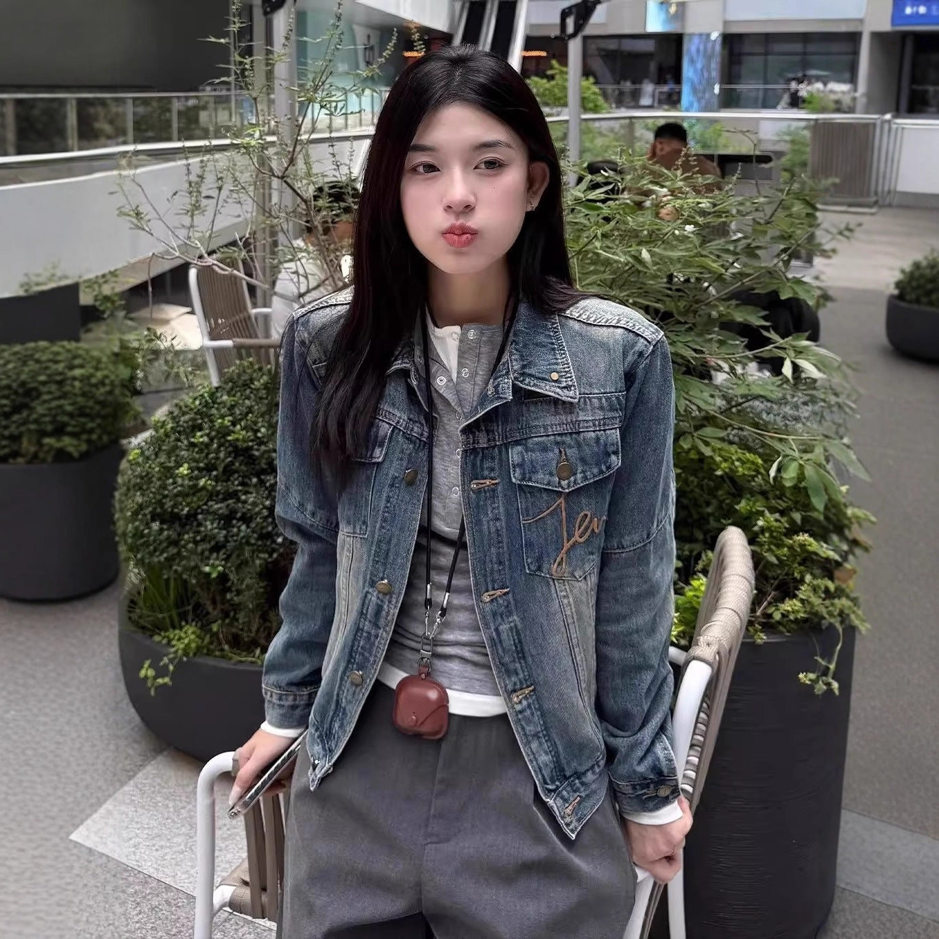 H3610 Women's denim jacket