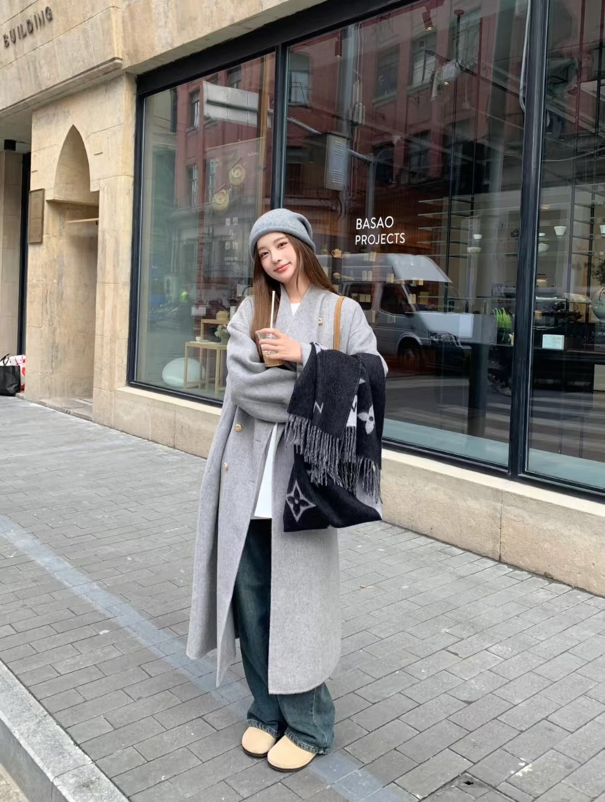 H3850 Women's cashmere coat