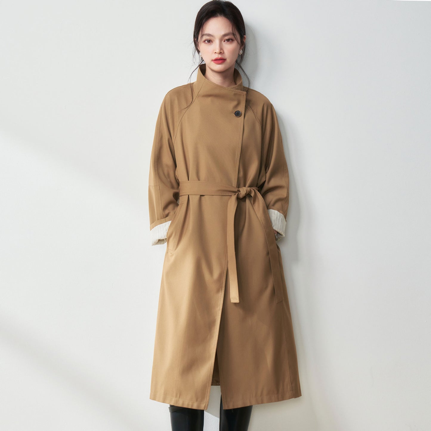 H4148 cashmere trench coat