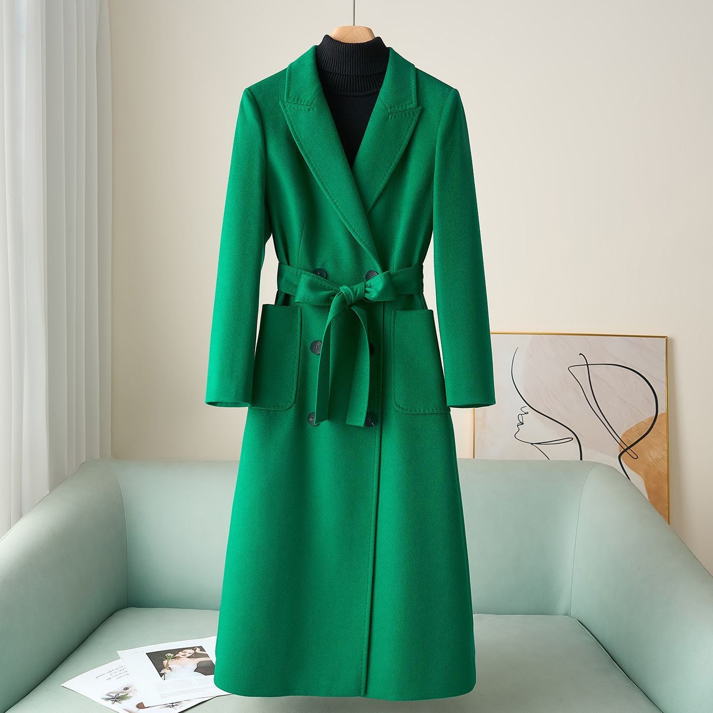 H4416 Women's cashmere coat