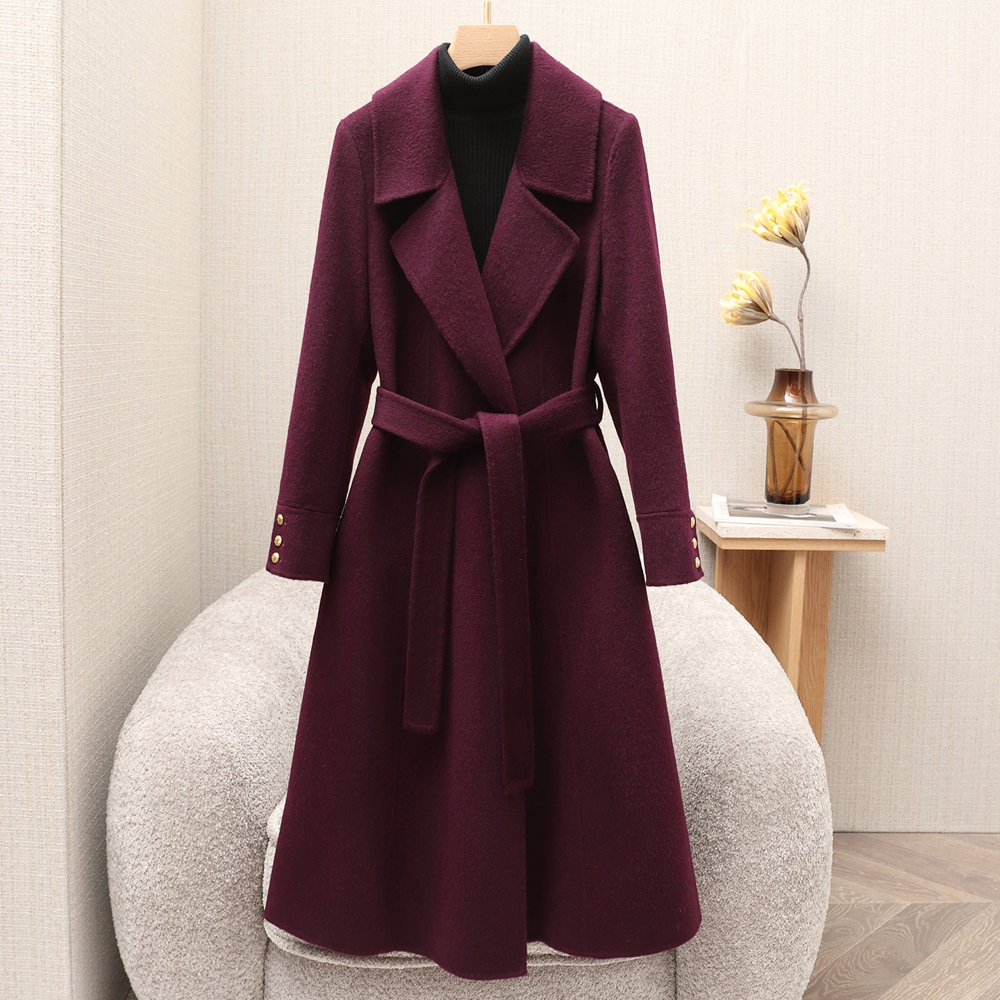 H4428 Women's cashmere coat