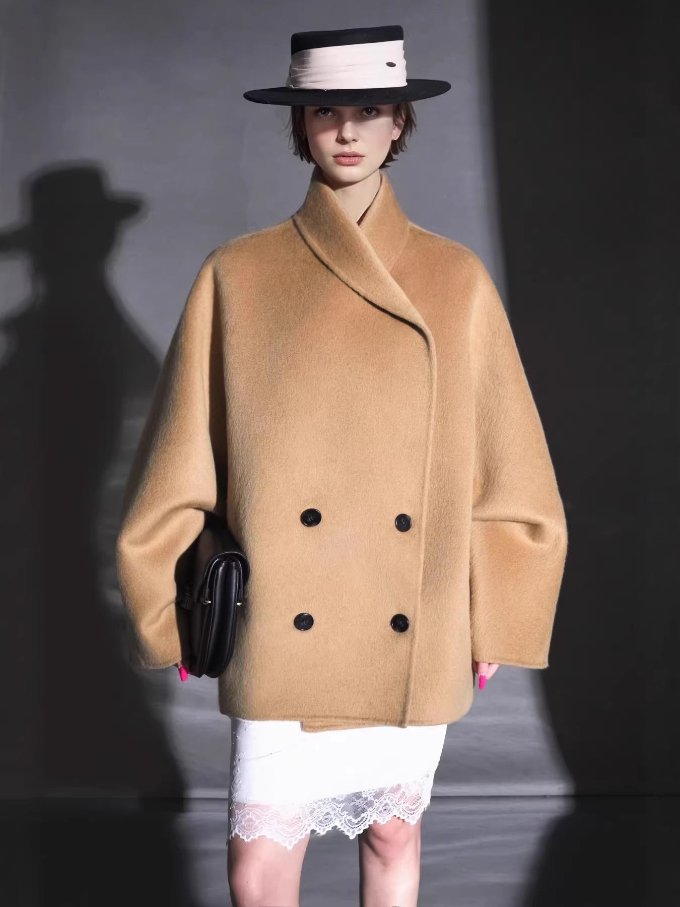 H4433 Women's cashmere coat