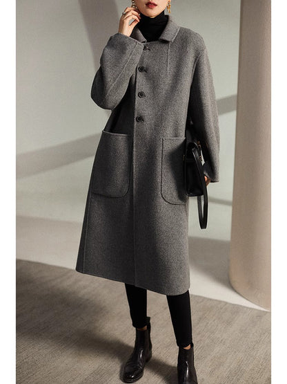 H4444 Women's cashmere coat