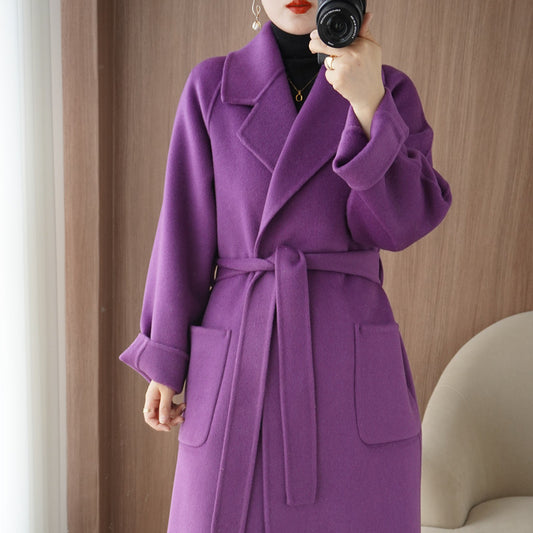 H4455 Women's cashmere coat