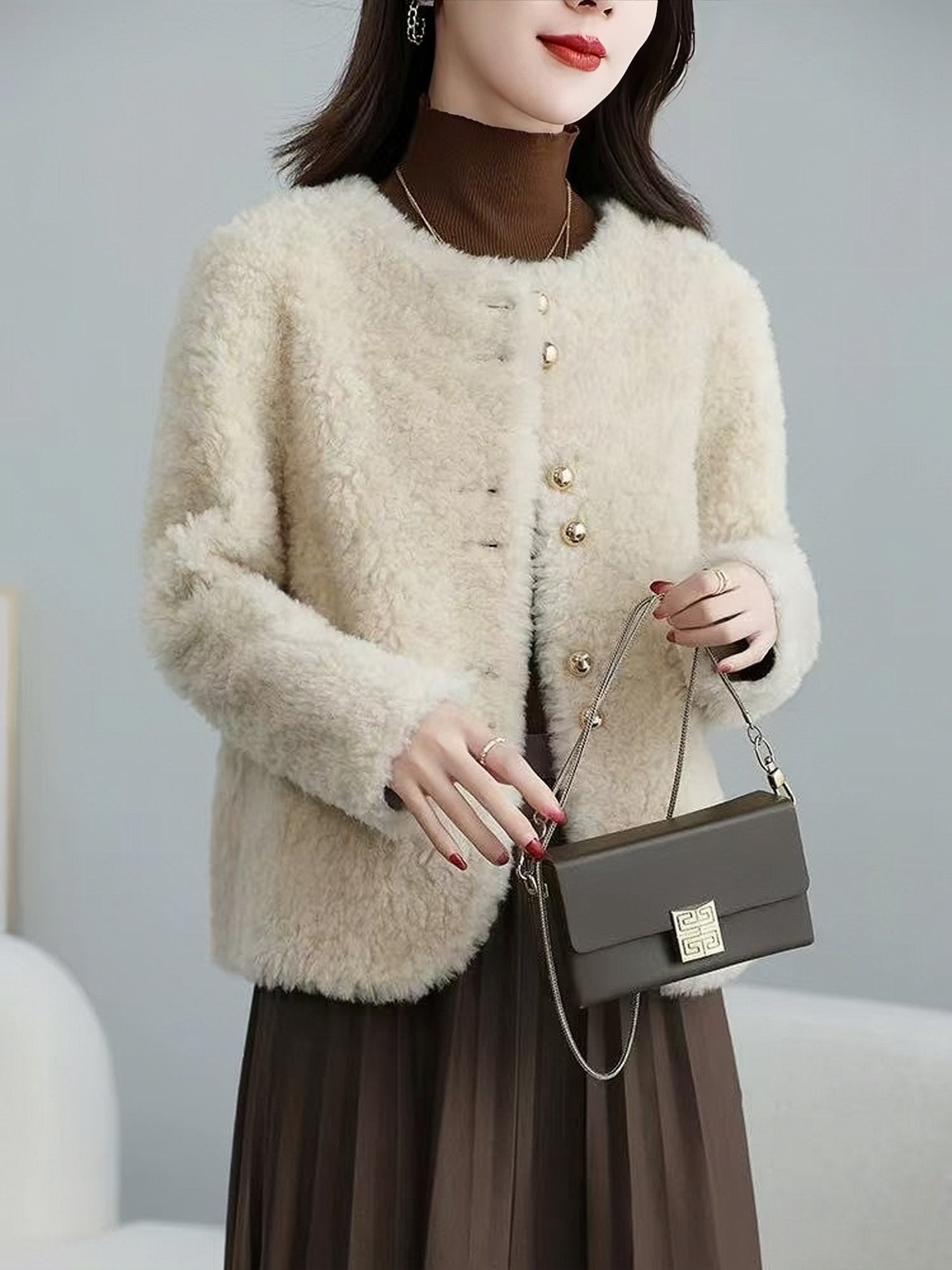 H4535 Women's wool coat