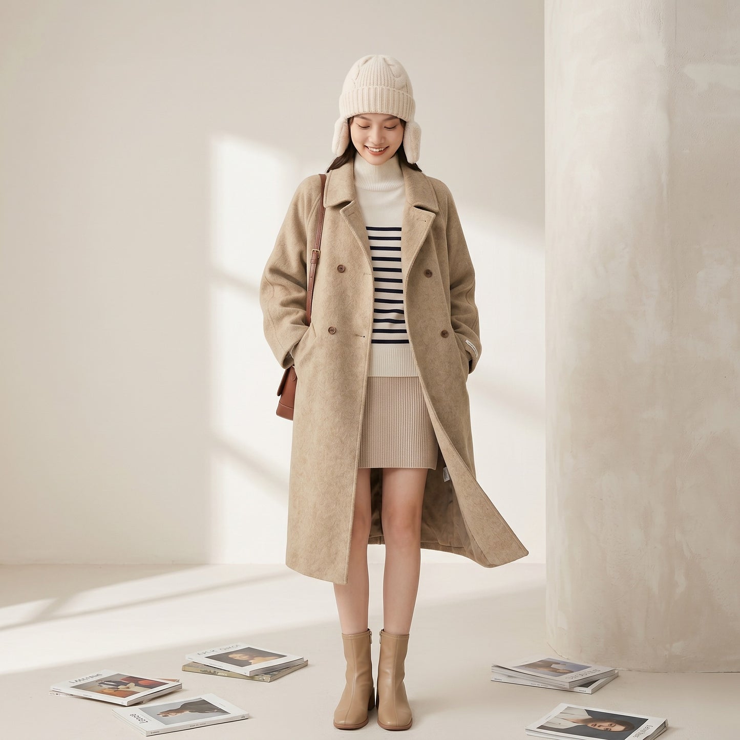 H4723 Women's cashmere coat