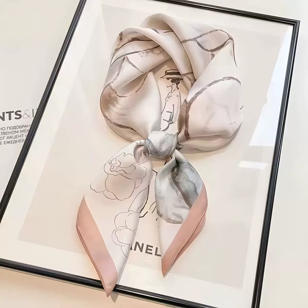 Sophisticated Neck-Protecting Silk Scarf/Kerchief – Versatile Shawl-Style Scarf (HS1002)