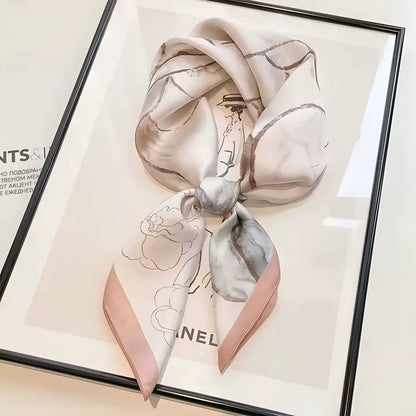 Sophisticated Neck-Protecting Silk Scarf/Kerchief – Versatile Shawl-Style Scarf (HS1002)