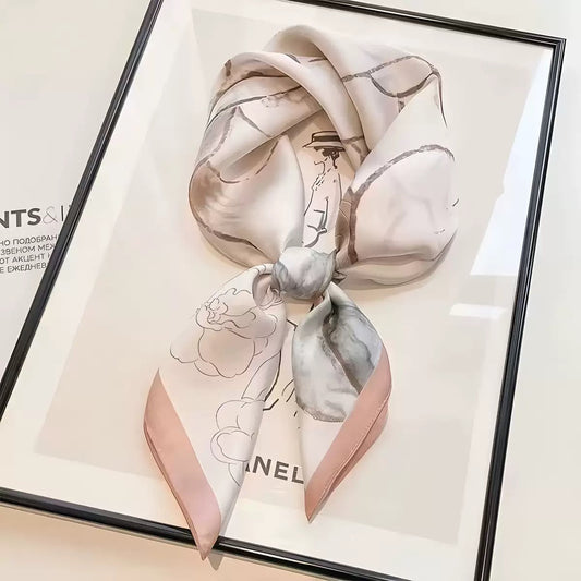 Sophisticated Neck-Protecting Silk Scarf/Kerchief – Versatile Shawl-Style Scarf (HS1002)