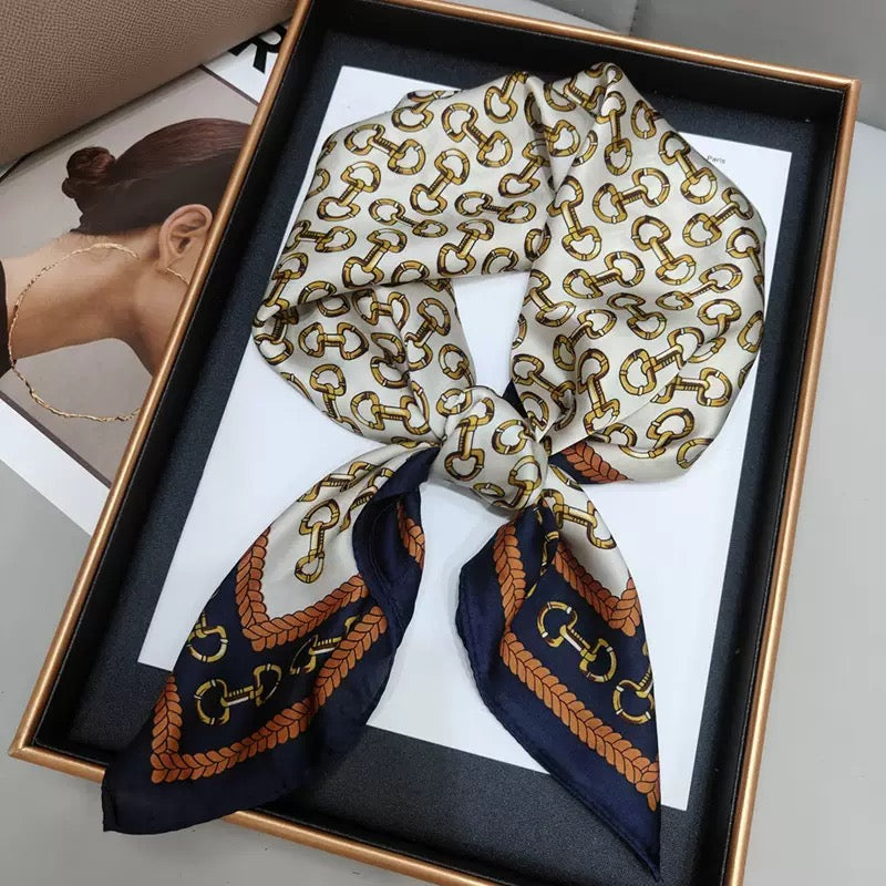 Sophisticated Neck-Protecting Silk Scarf/Kerchief – Versatile Shawl-Style Scarf (HS1002)