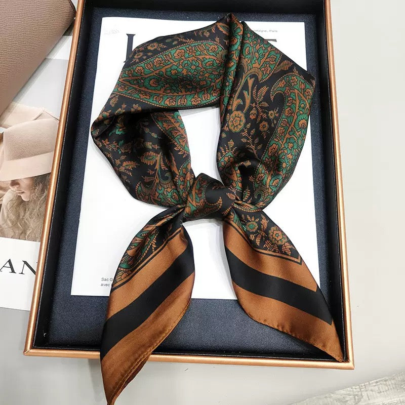 Sophisticated Neck-Protecting Silk Scarf/Kerchief – Versatile Shawl-Style Scarf (HS1002)