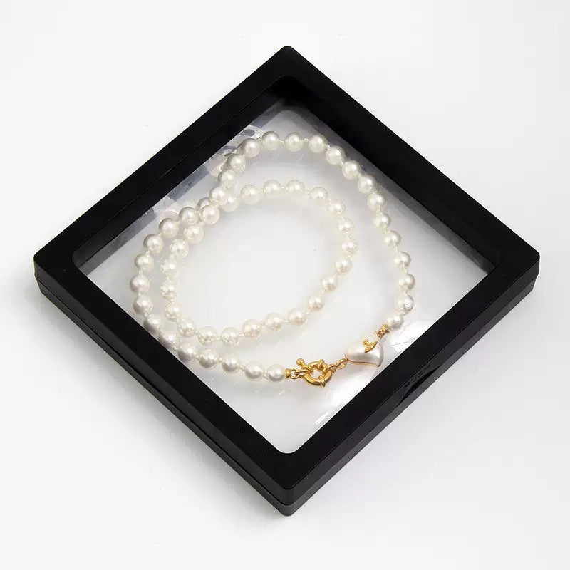 Women’s Stylish and Versatile Pearl Necklace – Exquisite Heart-Shaped Collarbone Chain (J1001)