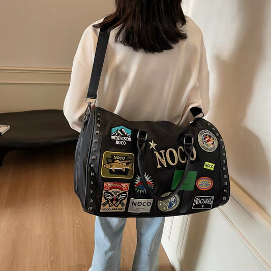 H6097 Leather travel tote bag