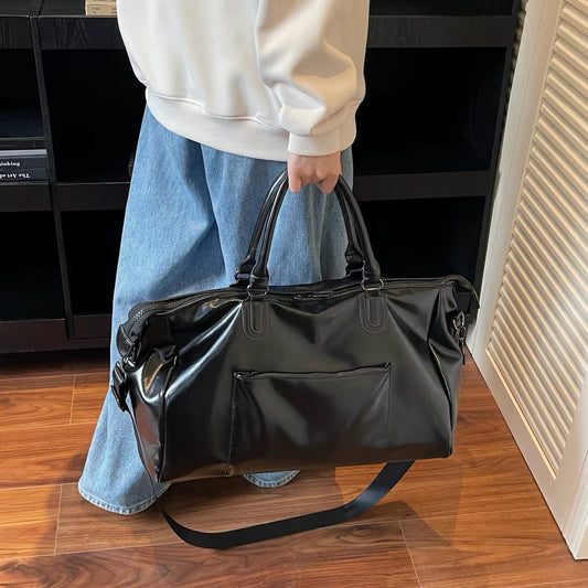 H6118 Leather travel tote bag