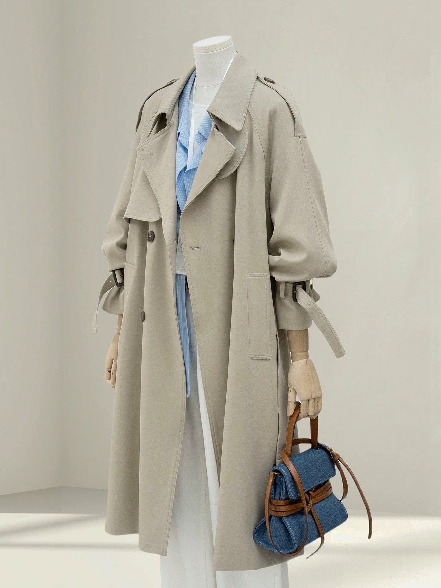 H1369 Women's Long Trench Coat