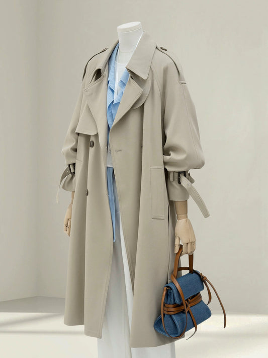 H1369 Women's Long Trench Coat