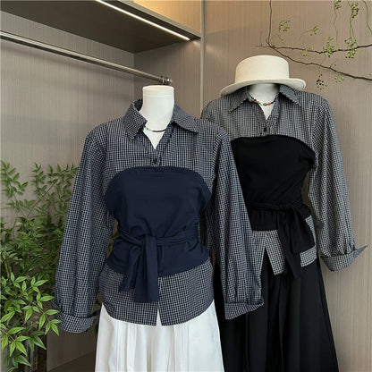 H1262 Faux Two-Piece Shirt