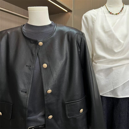 H1248 Short Leather Jacket