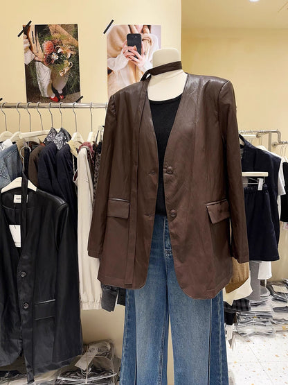 H1269 Women's Leather Top