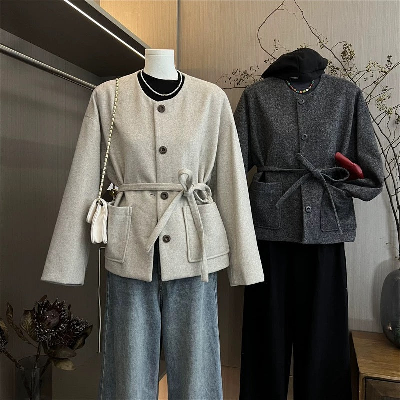 H1229 Leather Short Coat